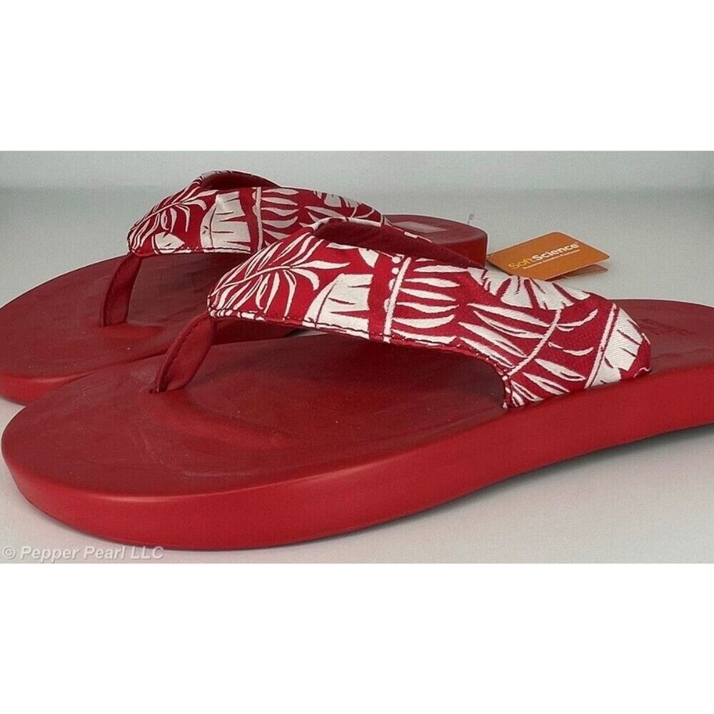 FLIP FLOP Thong Sandals Men's Size 9 Red Soft Science Waterfall Palm